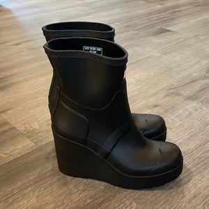 New Hunter Platform Rain Boots - 5 Black